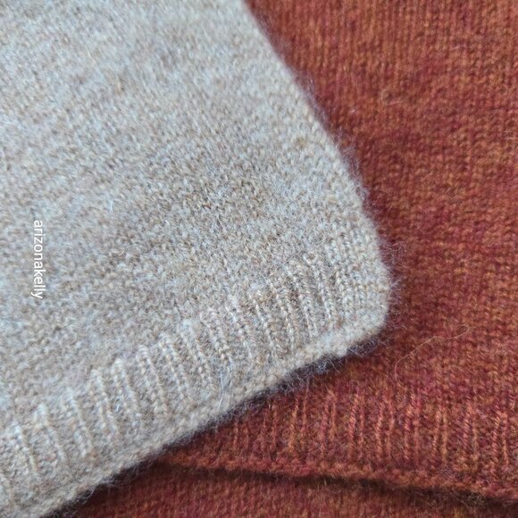 NWOT Halogen Cashmere Wrap Scarf Redwood and Natural Oatmeal Color - Picture 3 of 11
